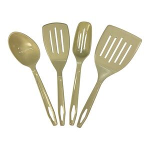 Vintage Nylon Cooking Utensils Spatula Slotted Spoon Ladle Ivory King Kraft
